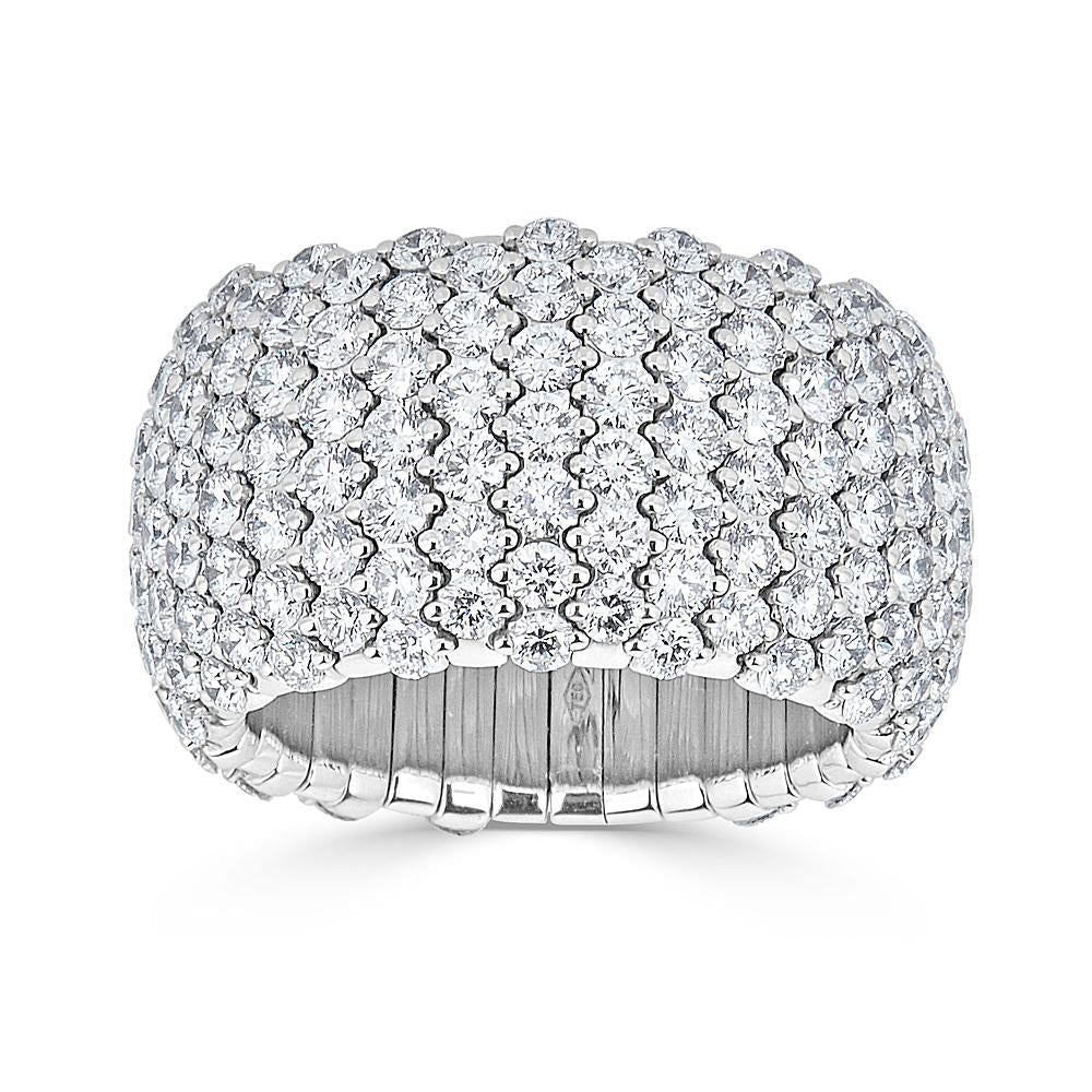 Zydo gewölbter elastischer Ring mit Diamanten Weißgold 60460
