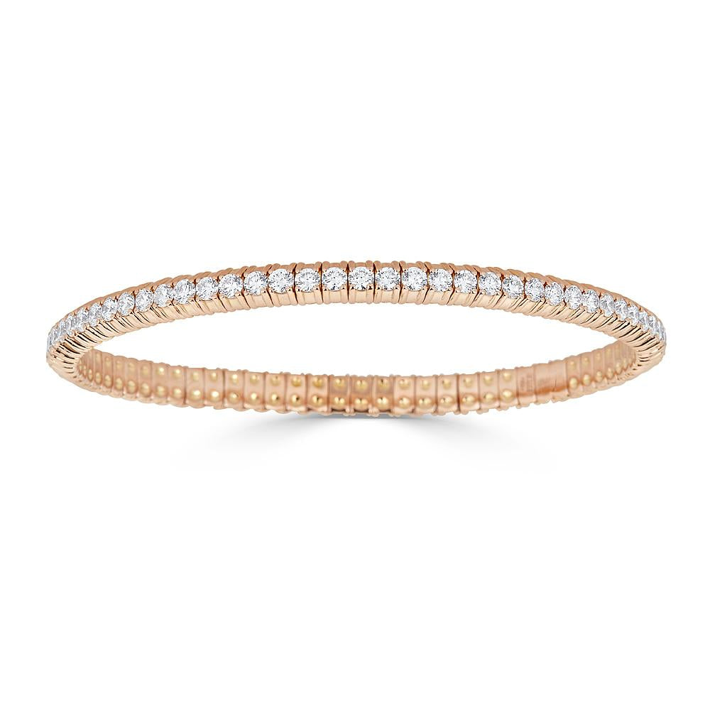 Zydo elastic tennis bracelet with rose gold diamonds 60784