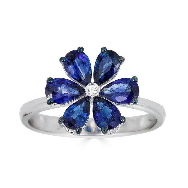 Zydo-Ring mit Diamantblume und roségoldfarbenen Edelsteinen 62221