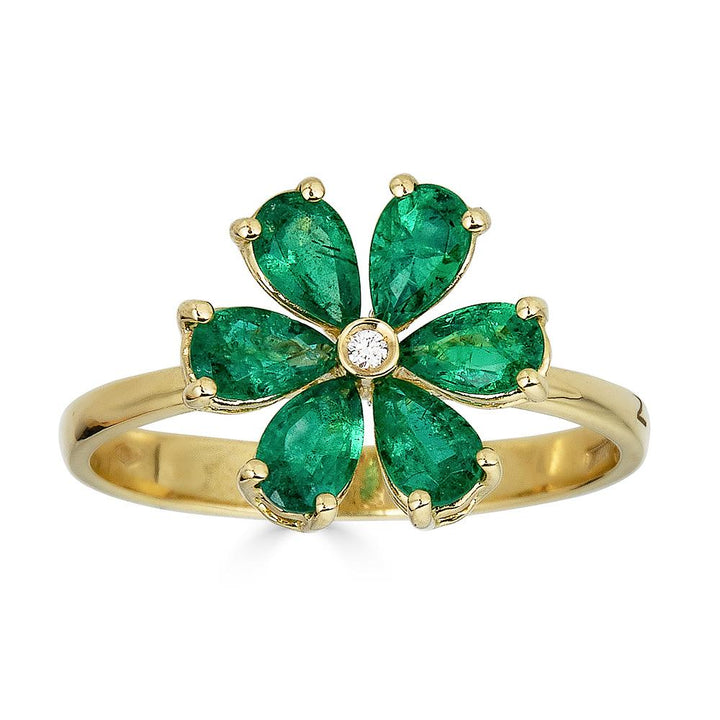 Zydo-Ring mit Diamantblume und roségoldfarbenen Edelsteinen 63841