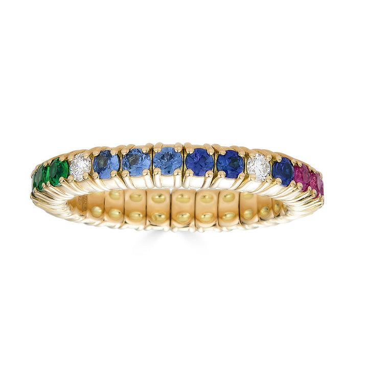 Zydo Stretch-Regenbogen-Eternity-Ring Gelbgold 63152