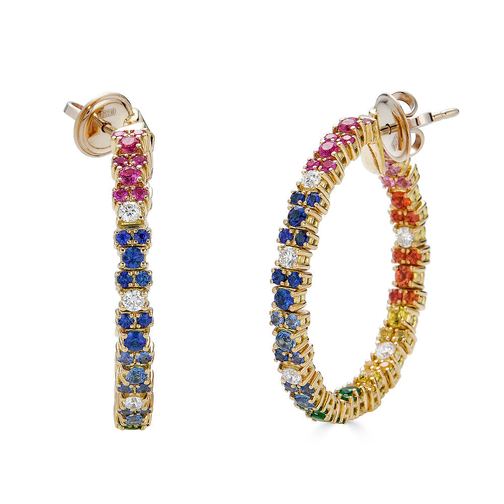 Zydo cerchi arcobaleno con diamanti, zaffiri e pietre semipreziose oro giallo 63153