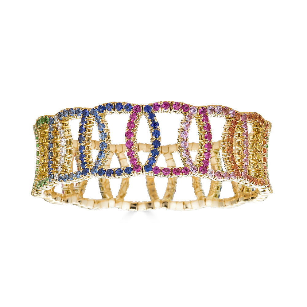 Zydo bracciale elastico arcobaleno oro giallo 63457