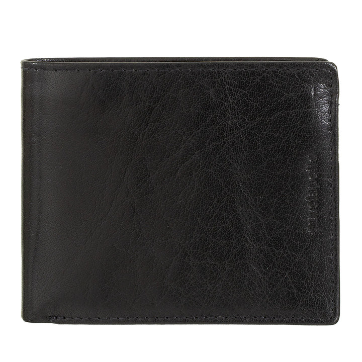 Nuvola Pelle Petit portefeuille pour homme en cuir de buffle avec porte-monnaie - Portefeuille compact pour cartes, billets et fermeture éclair