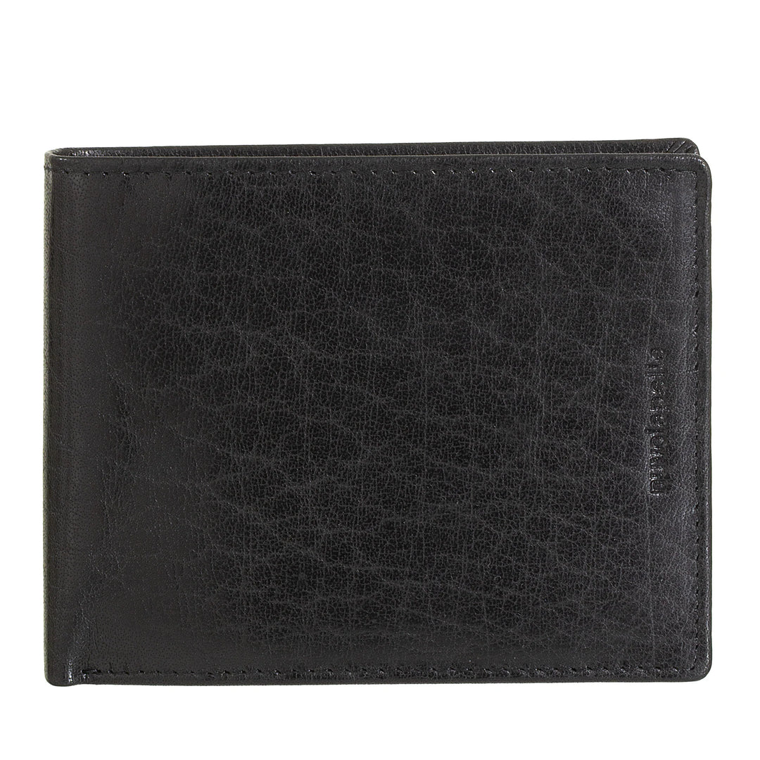 Nuvola Pelle Herren-Brieftasche aus Büffelleder mit Münzfach, Kartenhalter und Innenklappe