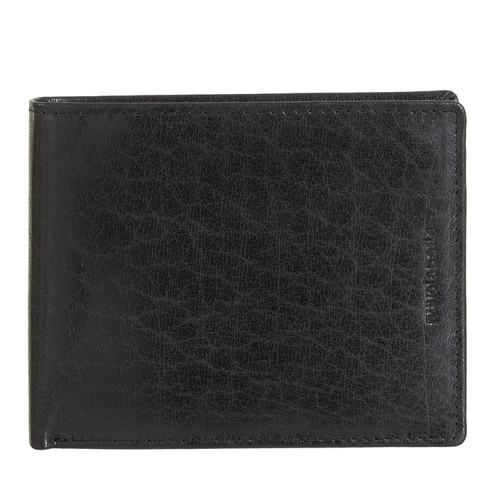 Nuvola Pelle Herren-Brieftasche aus Büffelleder mit Münzfach, Kartenhalter und Innenklappe
