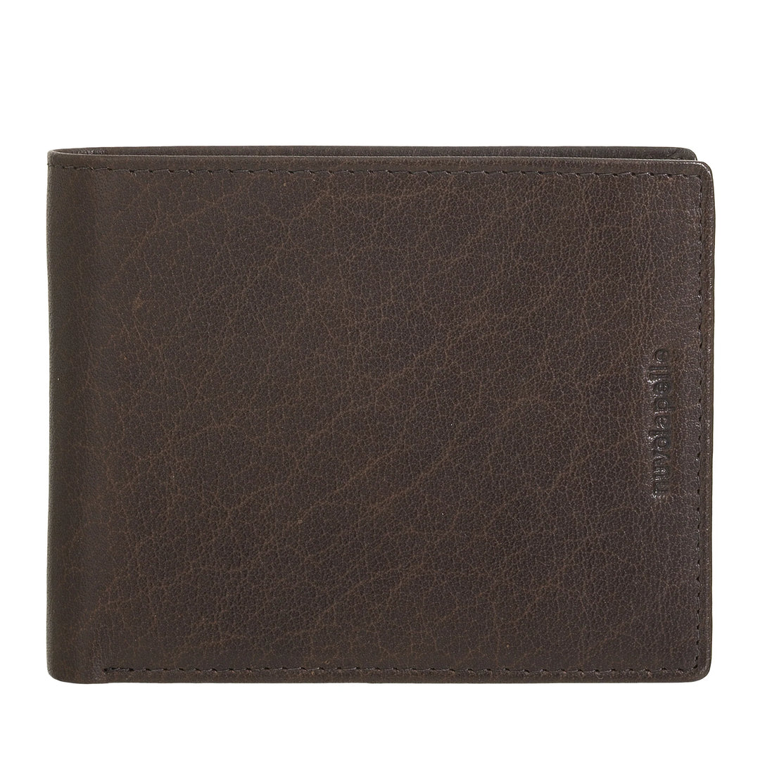 Nuvola Pelle Herren-Brieftasche aus Büffelleder mit Münzfach, Kartenhalter und Innenklappe