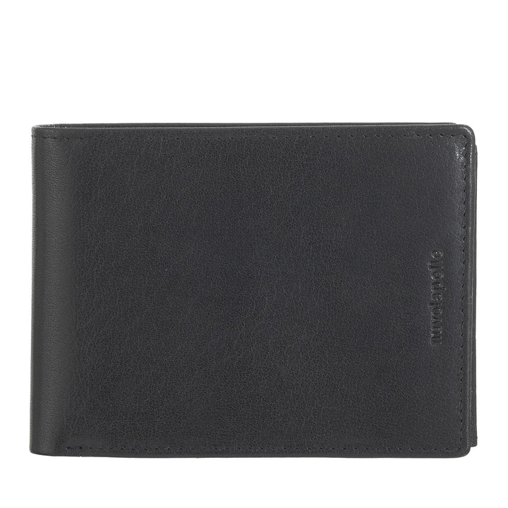 Nuvola Pelle Portafoglio in Pelle di Bufalo Uomo con Portamonete - Portafoglio Classico con Cerniera Zip Interna, Tasche Porta Carte di Credito e Banconote, Porta Foto