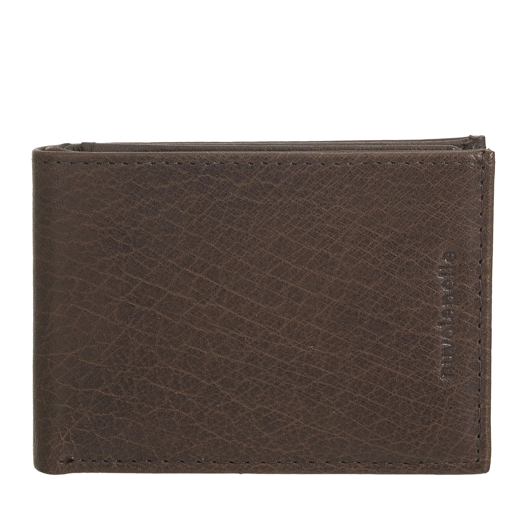 Nuvola Pelle Mini Kleine Herren-Geldbörse aus Büffelleder mit Tasche – Kleine Jacken-Geldbörse mit Münzfach, Taschen mit transparentem Netz