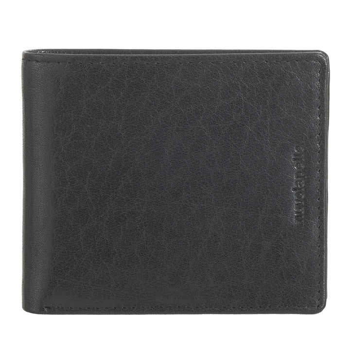 Nuvola Pelle Portefeuille pour Homme en Cuir de Buffle Petit avec Porte-Monnaie, Porte-Cartes et Billets - Portefeuille de Poche Compact, Mince