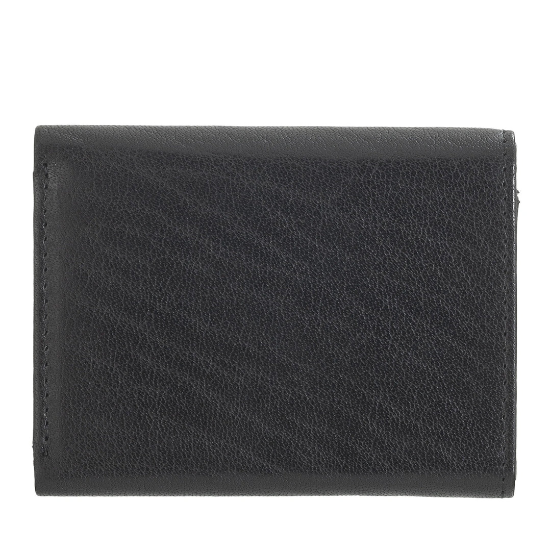 Nuvola Pelle Portafoglio Piccolo Uomo e Donna in Pelle di Bufalo - Elegante Trifold con Portamonete a Bottone, Scomparti per Carte Tessere e Banconote