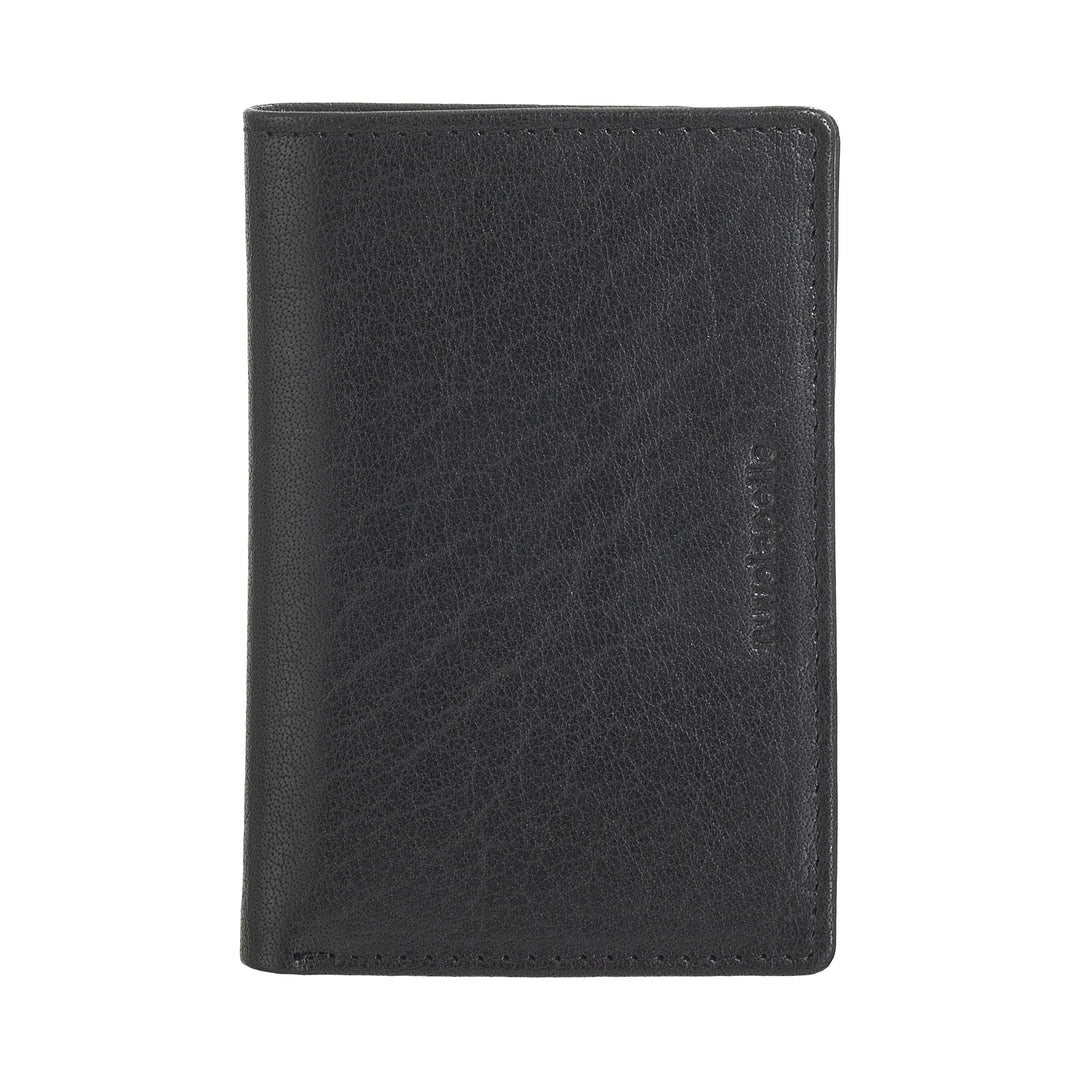 Nuvola Pelle Portafoglio Uomo Piccolo di Vera Pelle Bufalo, Portafoglio Portacarte Slim con Cerniera Zip Posteriore, Tascabile, Compatto