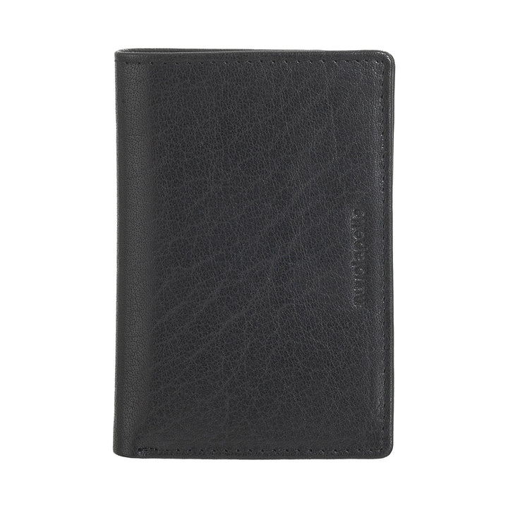 Nuvola Pelle Portafoglio Uomo Piccolo di Vera Pelle Bufalo, Portafoglio Portacarte Slim con Cerniera Zip Posteriore, Tascabile, Compatto