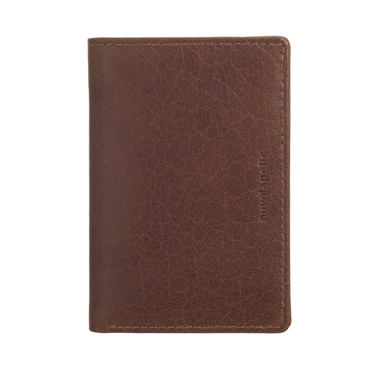 Nuvola Pelle Portafoglio Uomo Piccolo di Vera Pelle Bufalo, Portafoglio Portacarte Slim con Cerniera Zip Posteriore, Tascabile, Compatto