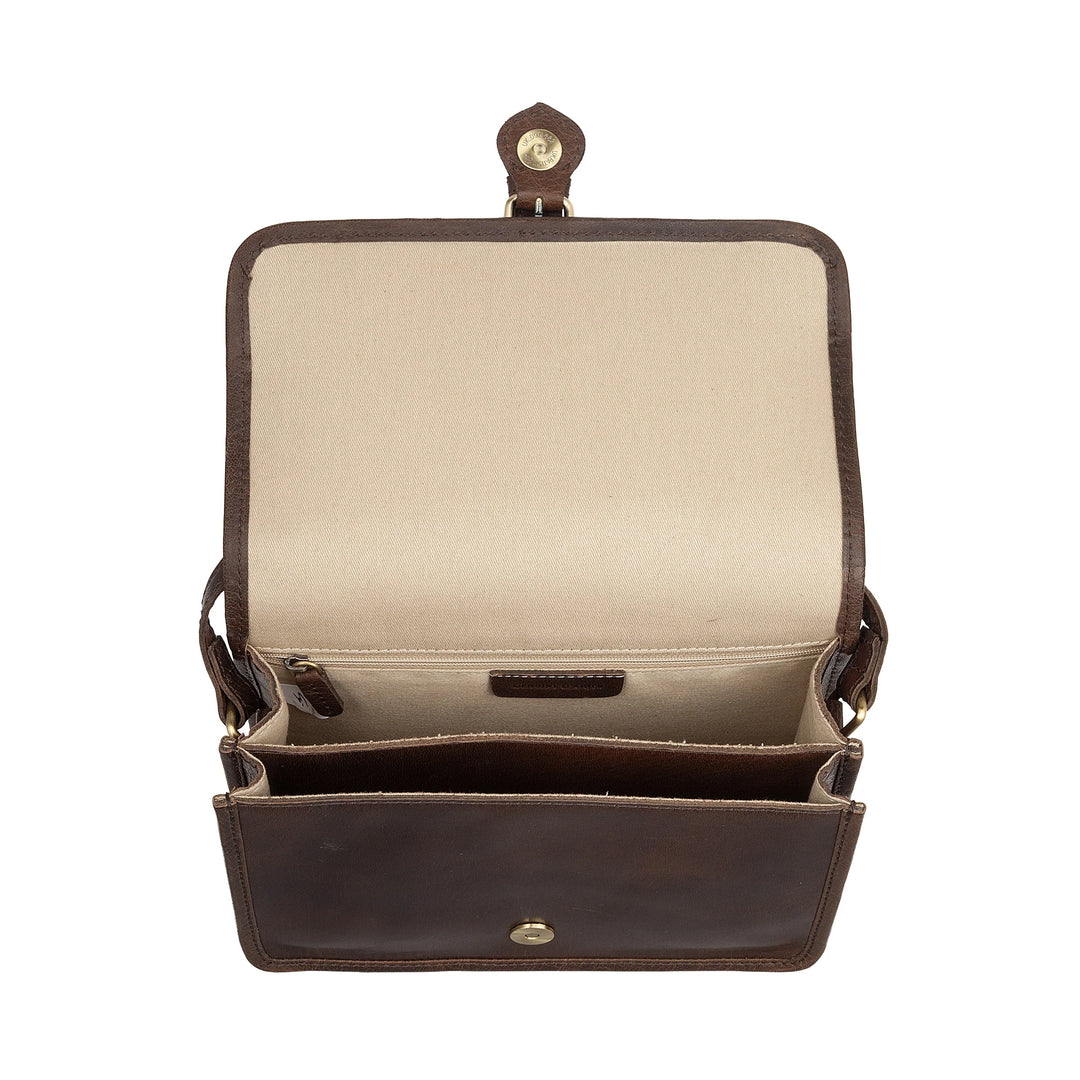 Nuvola Pelle Sac à Bandoulière pour Femme en Véritable Cuir de Buffle Vintage - Petit Sac à Rabat élégant avec Fermeture Magnétique avec Boucle et Bandoulière Réglable
