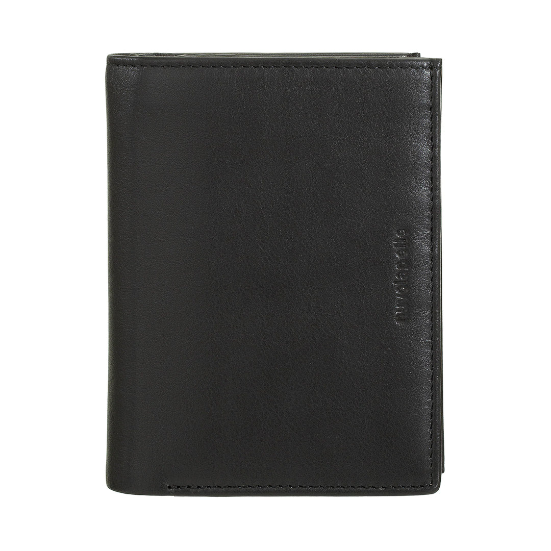 Portefeuille vertical pour homme Nuvola Pelle en cuir Nappa - Portefeuille avec porte-monnaie, fente pour cartes et poches transparentes