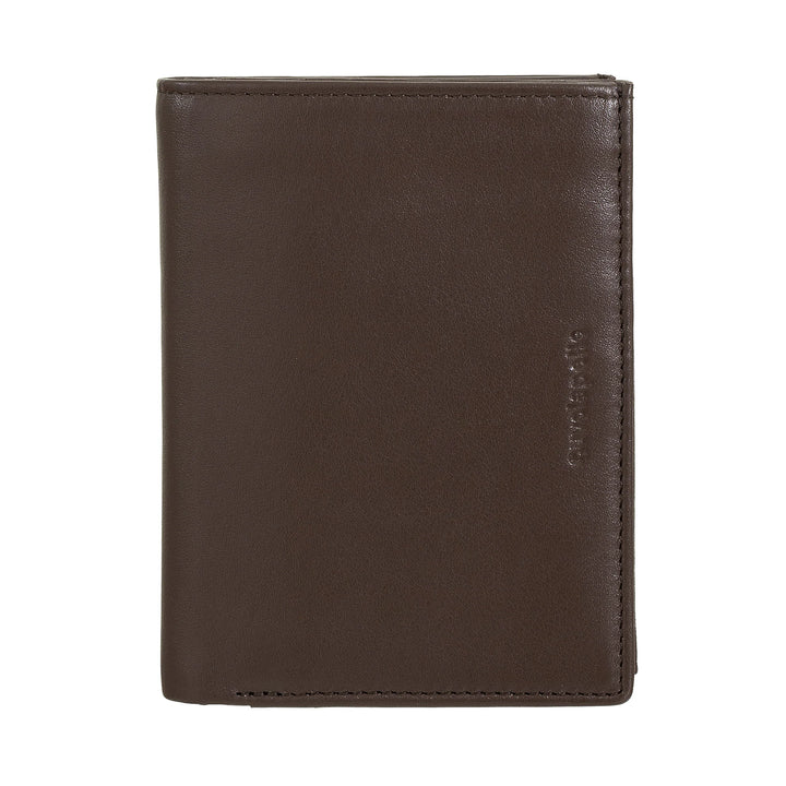 Portefeuille vertical pour homme Nuvola Pelle en cuir Nappa - Portefeuille avec porte-monnaie, fente pour cartes et poches transparentes