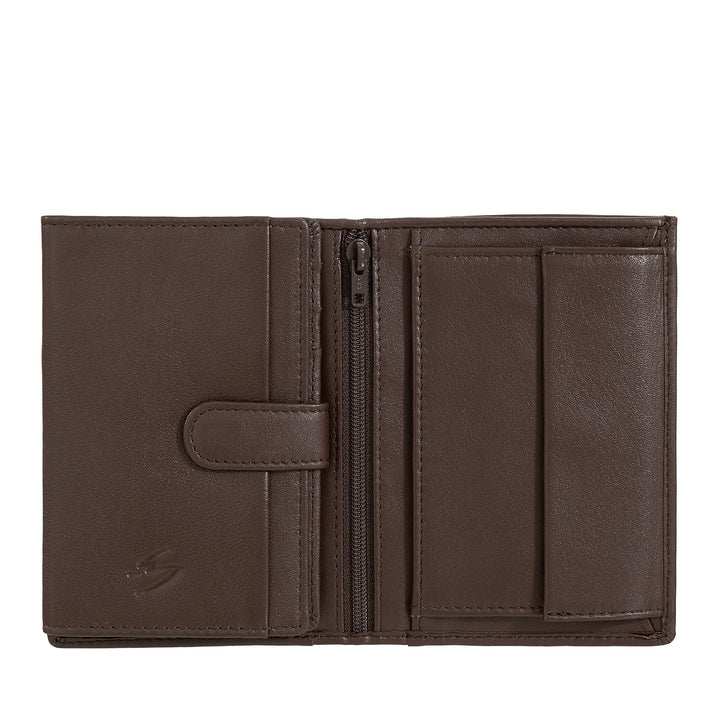 Portefeuille vertical pour homme Nuvola Pelle en cuir Nappa - Portefeuille avec porte-monnaie, fente pour cartes et poches transparentes