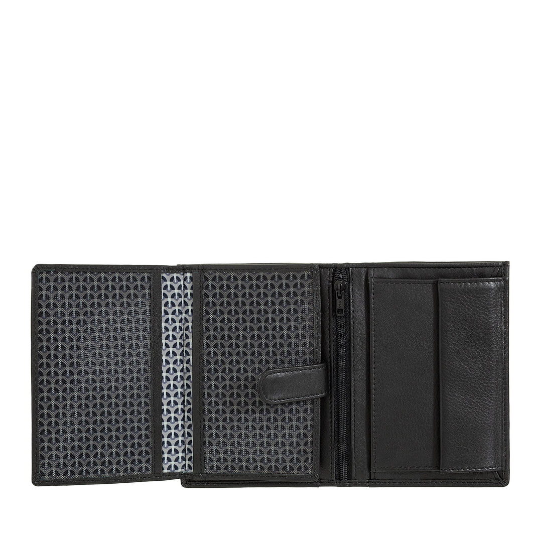 Portefeuille vertical pour homme Nuvola Pelle en cuir Nappa - Portefeuille avec porte-monnaie, fente pour cartes et poches transparentes