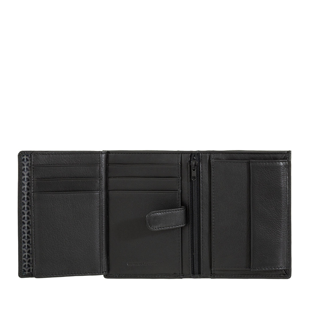 Portefeuille vertical pour homme Nuvola Pelle en cuir Nappa - Portefeuille avec porte-monnaie, fente pour cartes et poches transparentes