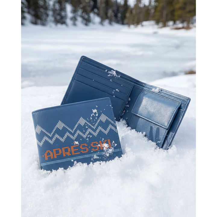 DUDU Petit Portefeuille en Cuir Après-Ski pour Homme - Porte-Monnaie Compact, Porte-Cartes et Billets, Design Hivernal