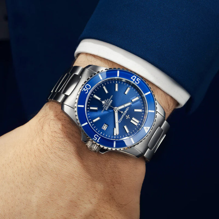 Montre Venezianico Nereide 42 mm en acier automatique bleu 3321502C