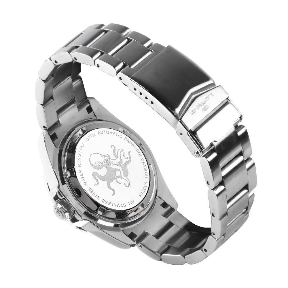 Lorenz Tako 43mm black automatic steel watch 030254PP