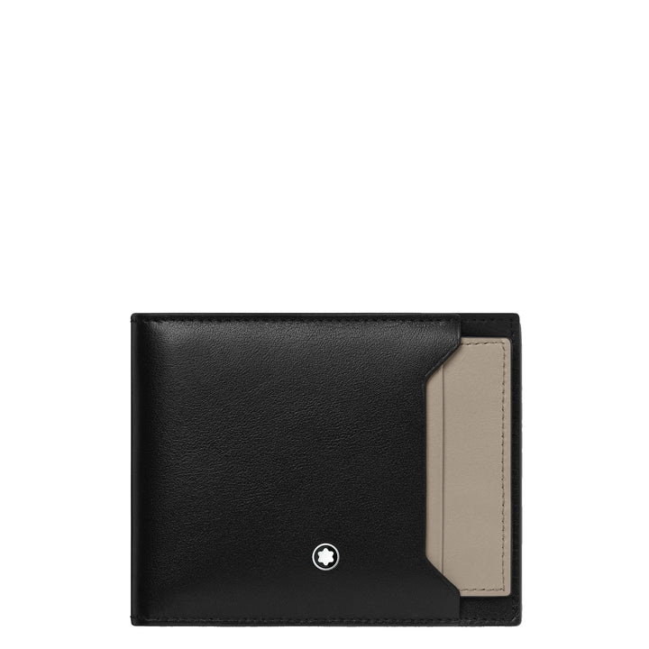 Montblanc portafoglio 6cc con porta carte rimovibile 131250