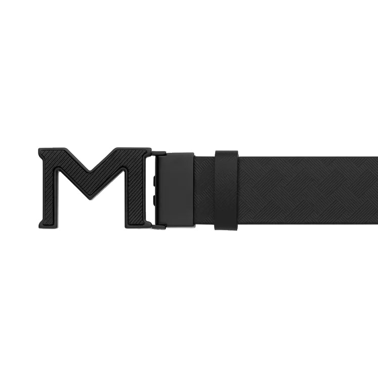 Montblanc reversibelt bælte med spænde M Extræk 3.0 sort/sort glat 198646
