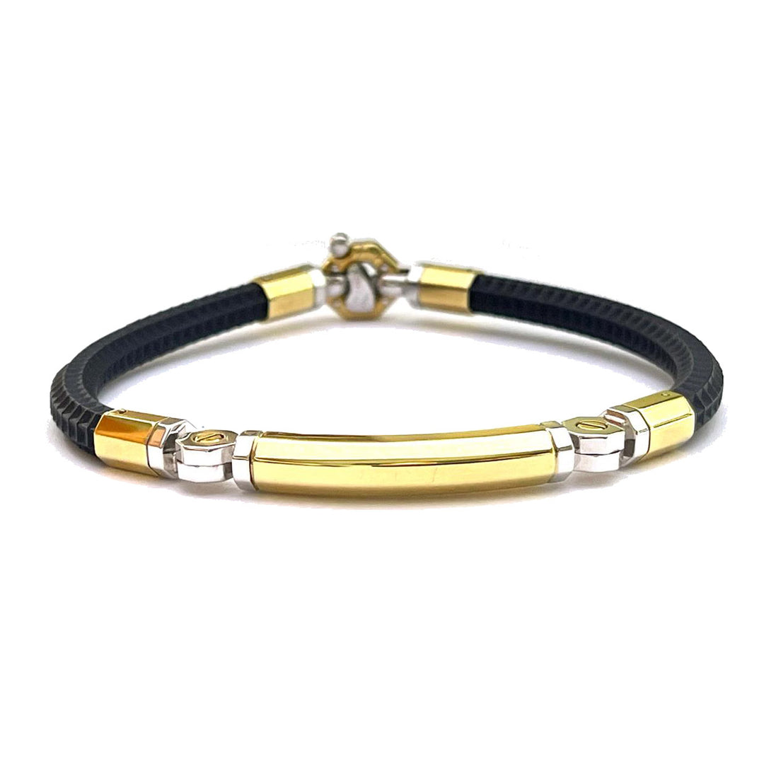 Barakà bracciale oro 18kt caucciù BR21070