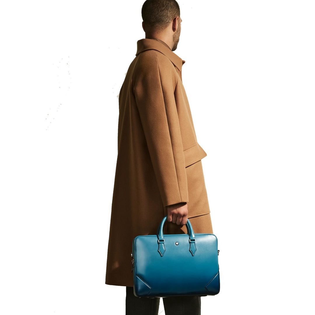 Porte-documents Montblanc Meisterstück en bleu fumé nuancé 199272