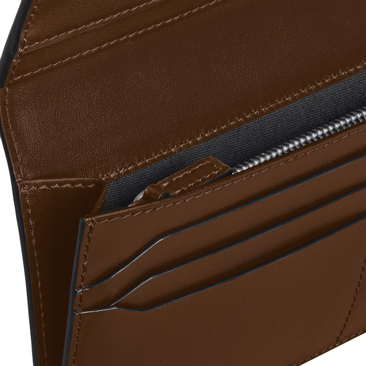 Portefeuille Montblanc 14 compartiments Meisterstück, poche avec zip dégradé marron 220318