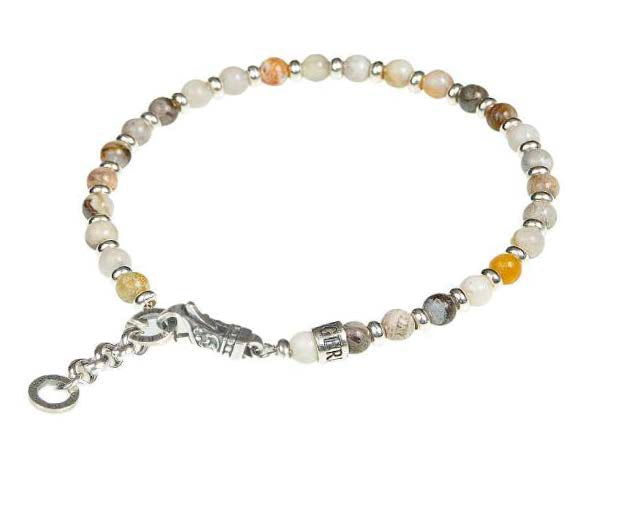 Gerba-Armband mit Karabinerverschluss, 4 m Halbedelsteine und Komponenten aus 925er Silber MOSCH15
