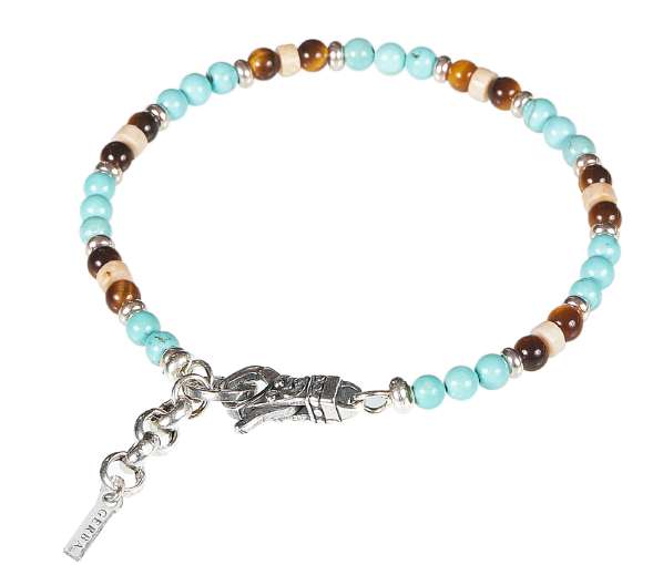 Gerba-Armband mit Karabinerverschluss, 4 m Halbedelsteine und Komponenten aus 925er Silber MOSCH22