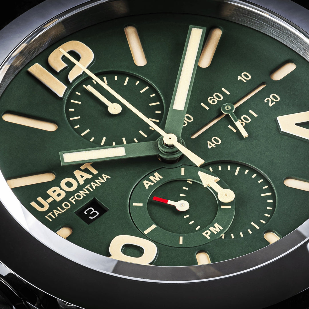 Montre U-BOAT Classic 45 Tungsten Cas Green 45mm vert acier automatique 9581