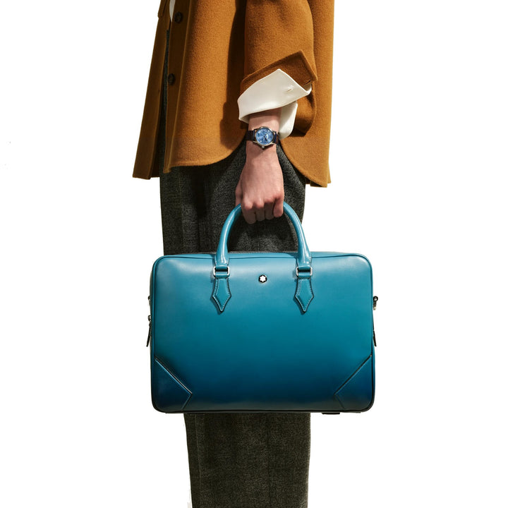Porte-documents Montblanc Meisterstück en bleu fumé nuancé 199272