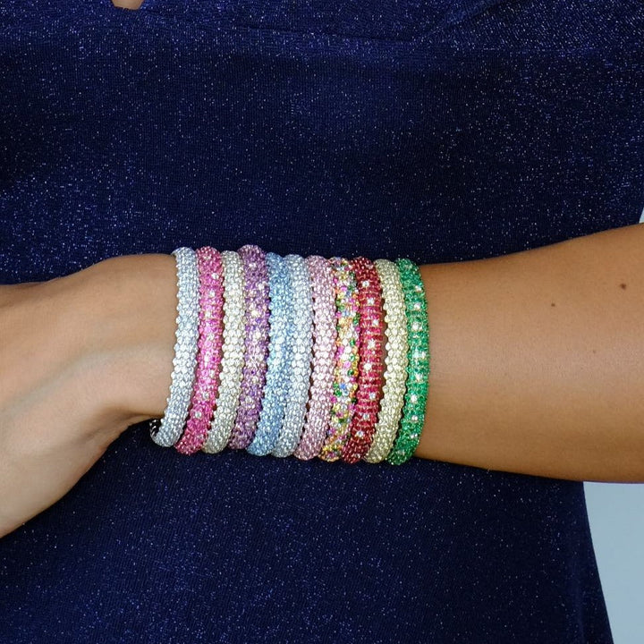 Zydo-Armband aus Roségold mit Amethyst, gewölbt, elastisch, 60862