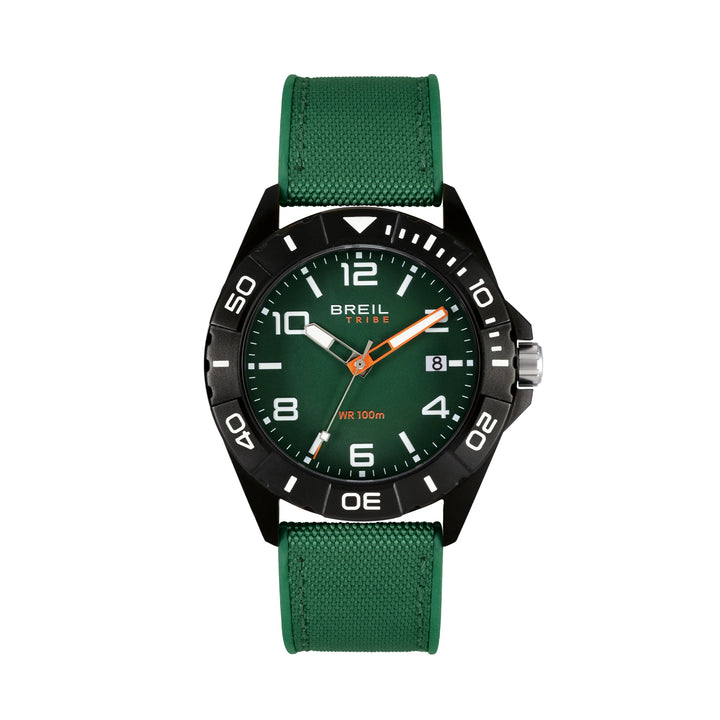 Breil-Uhr Black Horizon 42 mm grüner Quarzstahl mit schwarzem PVD-Finish EW0836