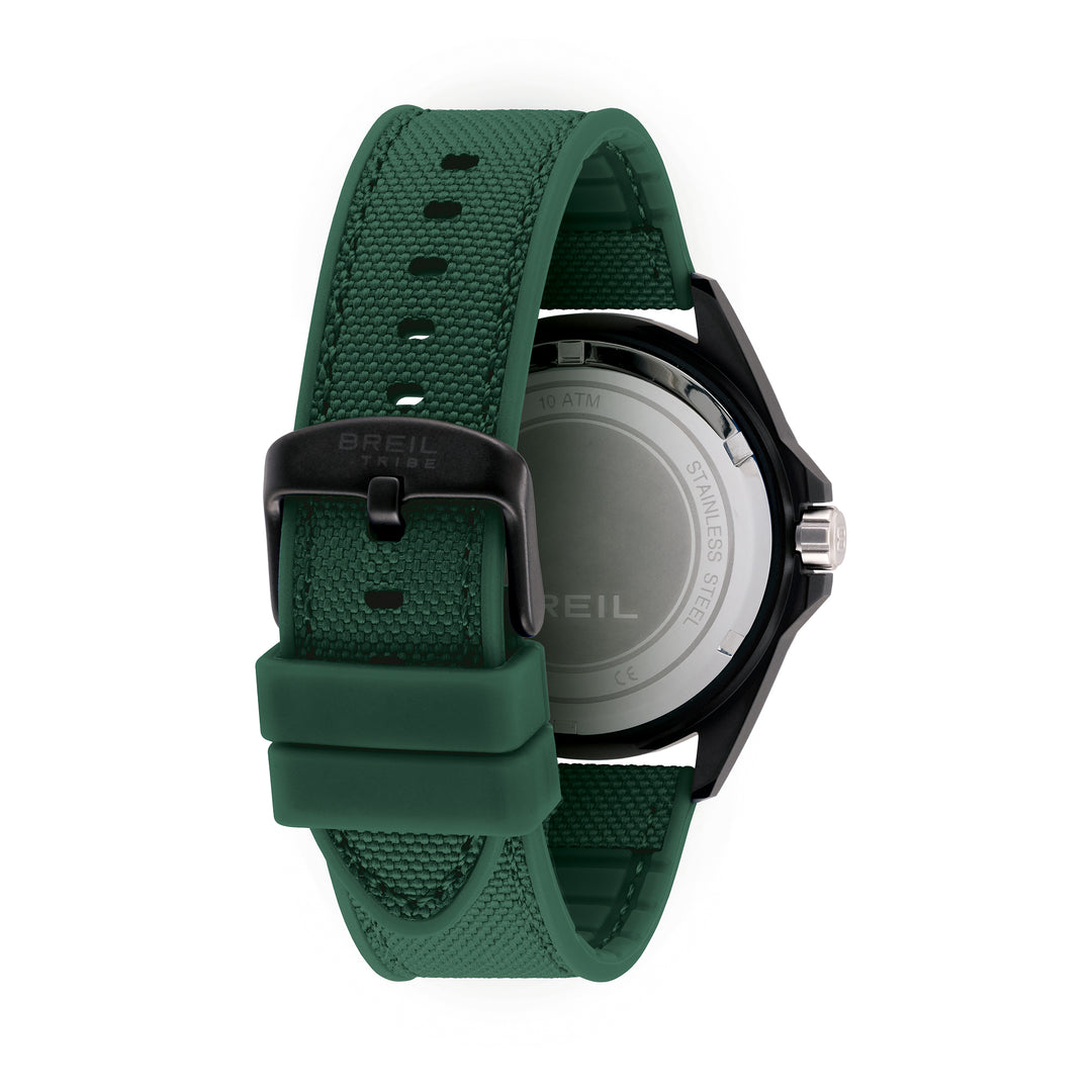 Breil-Uhr Black Horizon 42 mm grüner Quarzstahl mit schwarzem PVD-Finish EW0836