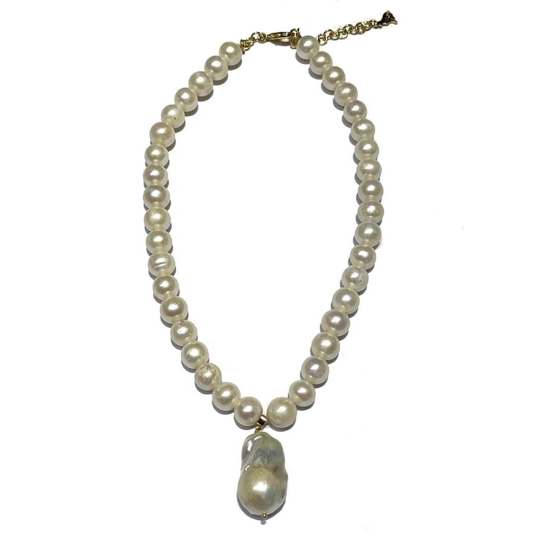 Federica Rossi Coints Halsband Perle Biwa med charm fr.co.14