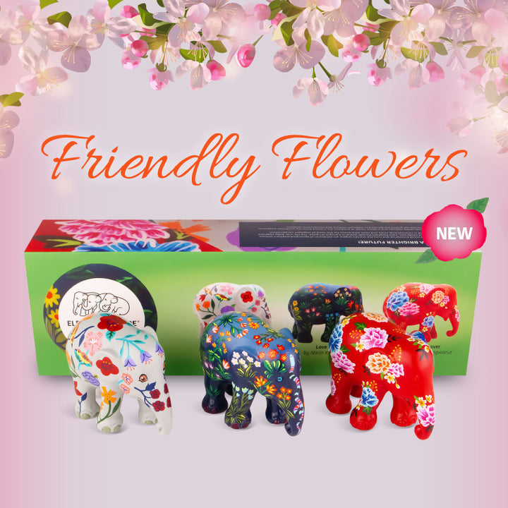 Elephant Parade Multipack Elefanten Friendly Flowers - Jardin Fleuri + Love Frida + Peony Lover FRIENDLY FLOWERS 3 STK