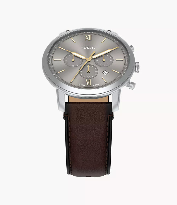 Montre Fossil Neutra Chrono 44mm acier quartz gris FS6129