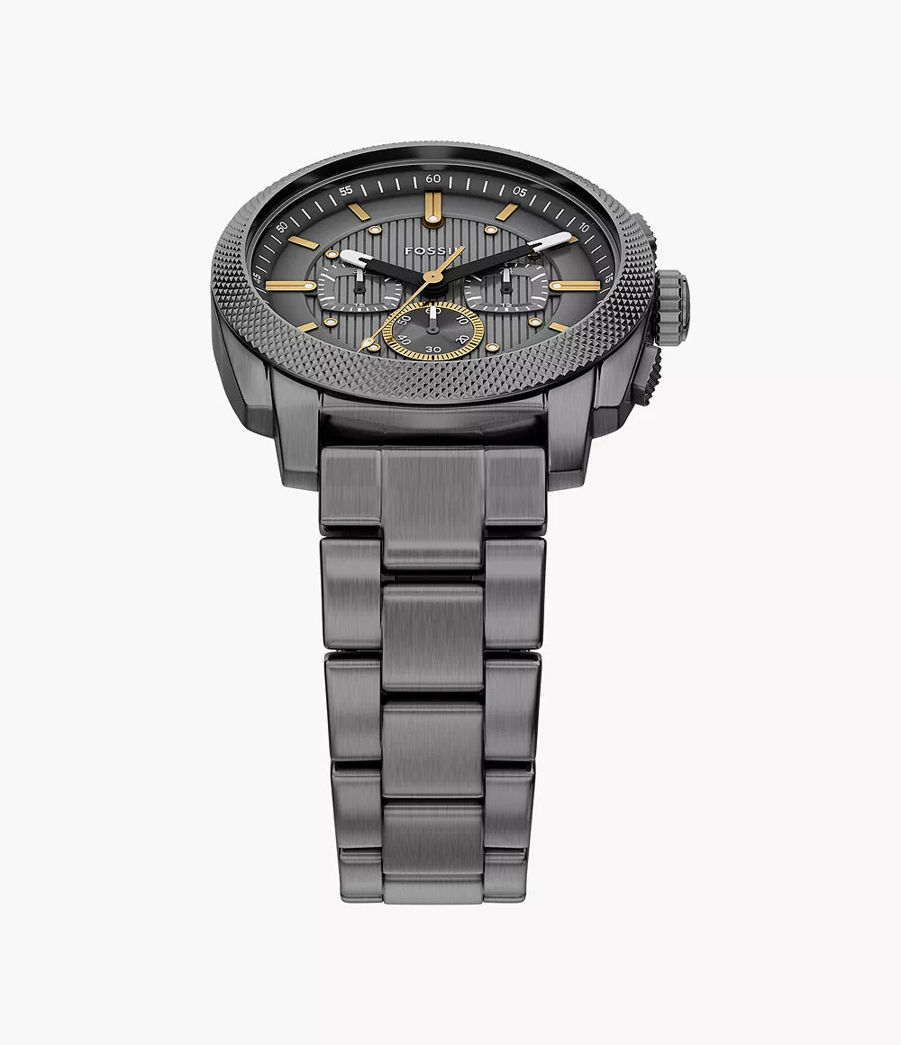 Fossil Machine Chrono-Uhr, 44 mm, grauer Quarzstahl, PVD-Rotguss-Finish FS6160
