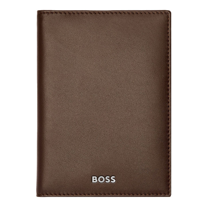 Hugo Boss Porte-cartes à trois volets Classic lisse marron HLF403Y