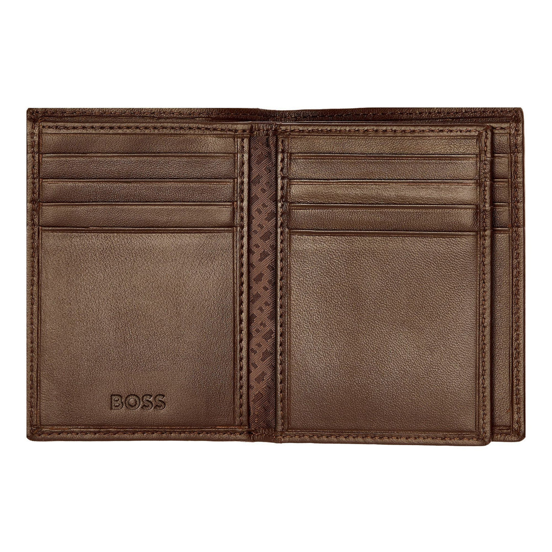 Hugo Boss Porte-cartes à trois volets Classic lisse marron HLF403Y