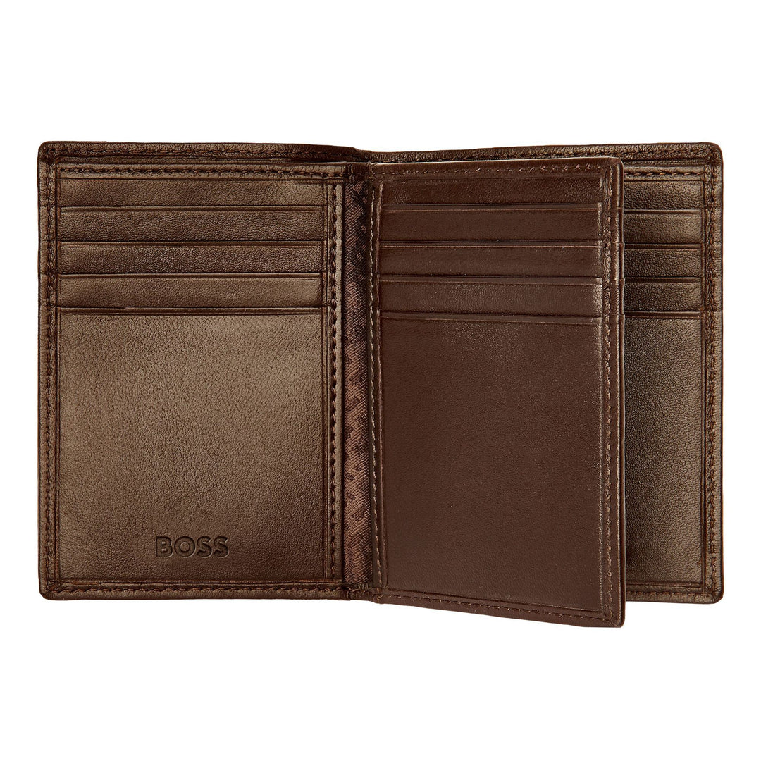Hugo Boss Porte-cartes à trois volets Classic lisse marron HLF403Y