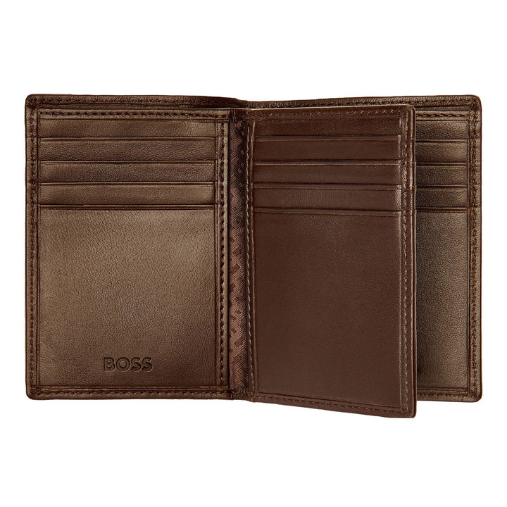 Hugo Boss Porte-cartes à trois volets Classic lisse marron HLF403Y
