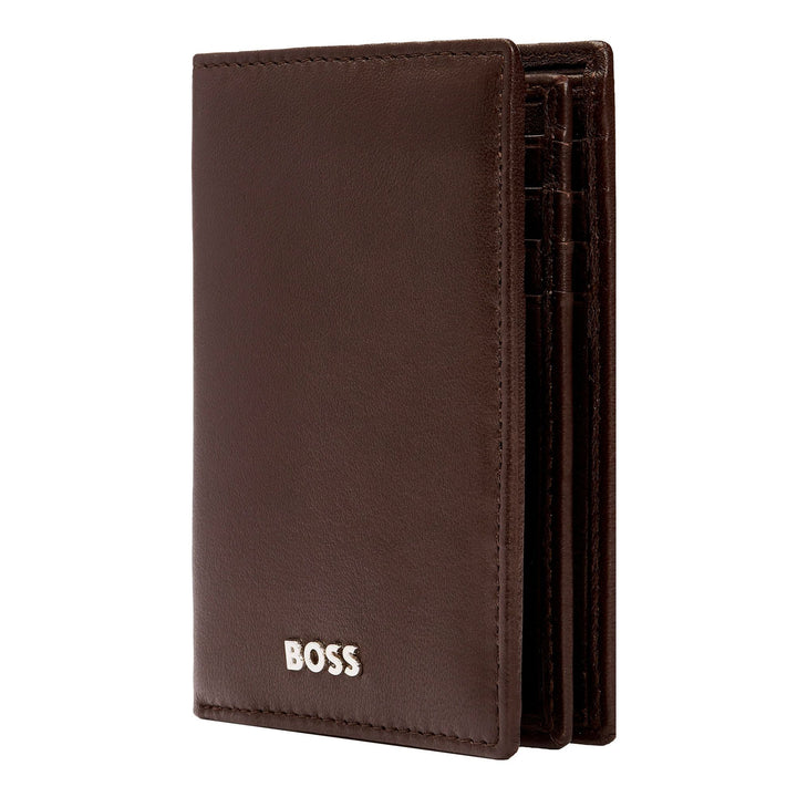 Hugo Boss Porte-cartes à trois volets Classic lisse marron HLF403Y