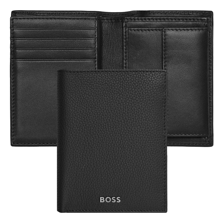 Hugo Boss Porte-cartes avec rabat et poche pour argent Classic Grained Black HLG416A