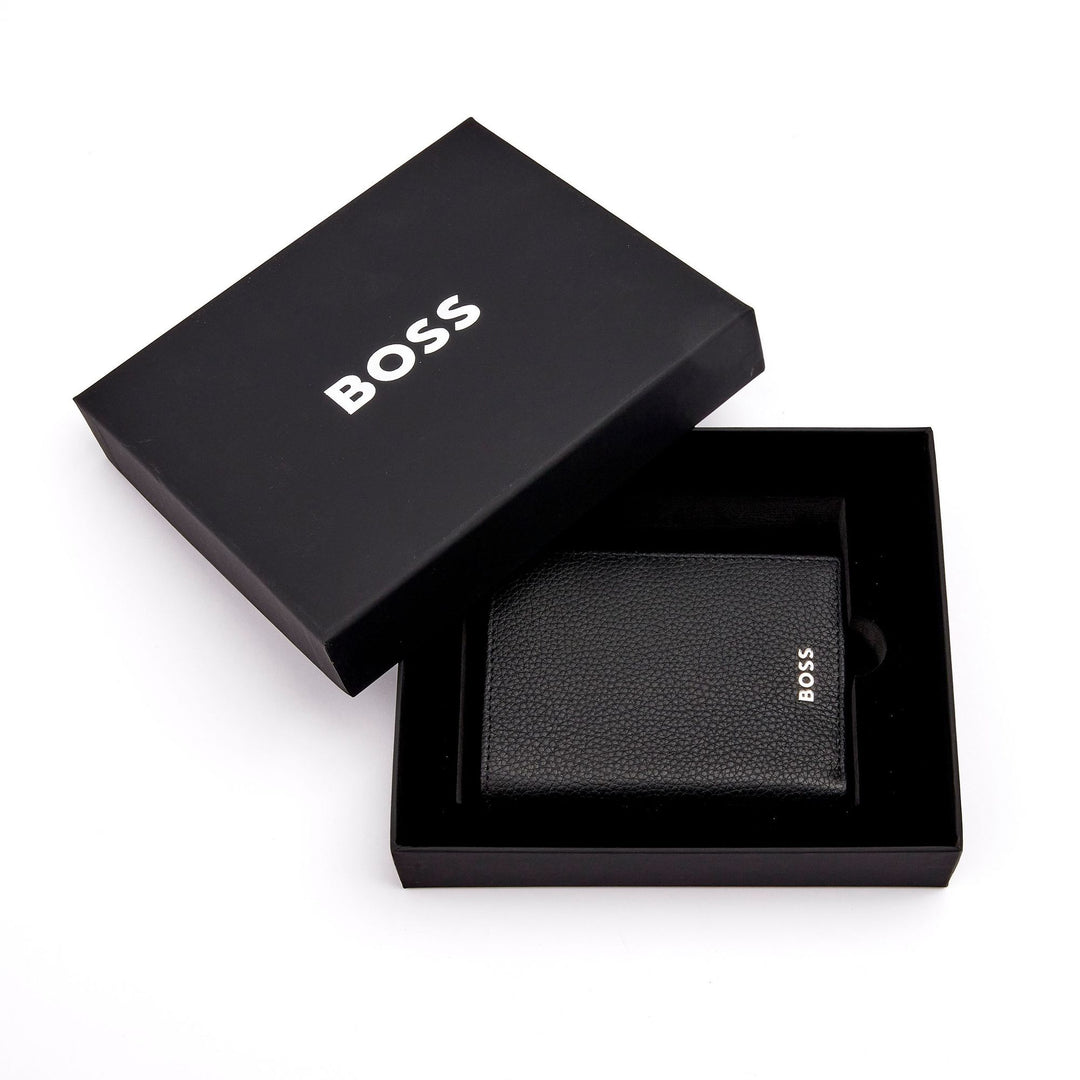 Hugo Boss Porte-cartes avec rabat et poche pour argent Classic Grained Black HLG416A